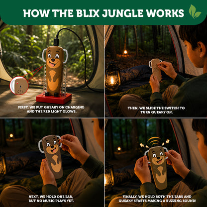 Bear Queaky Jungle, Queaky Charge, Stem Toys For Kids