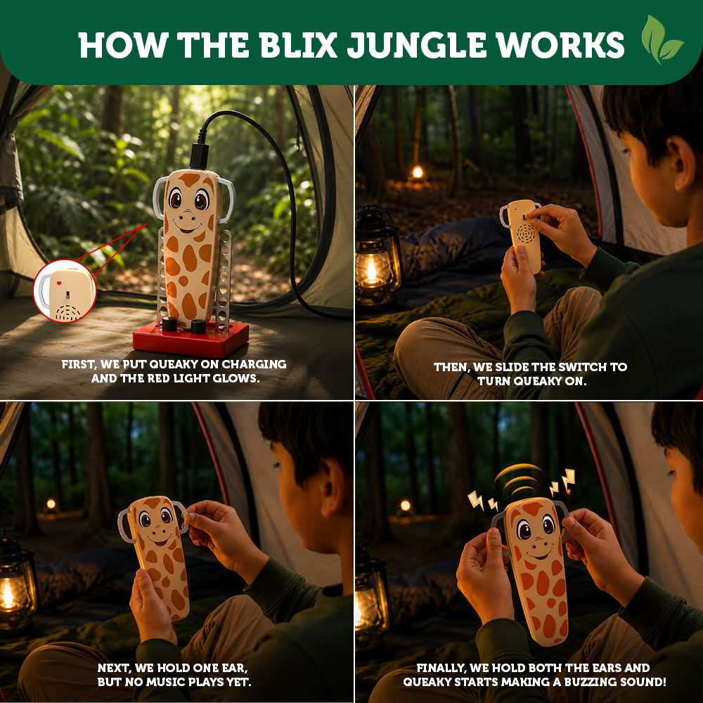 Giraffe Queaky Jungle, Queaky Charge, Stem Toys For Kids