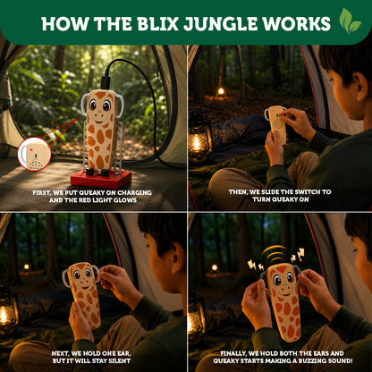 Giraffe Queaky Jungle, Queaky Charge, Stem Toys For Kids